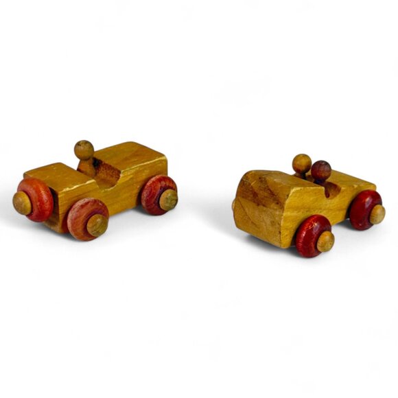 Vintage Montgomery Schoolhouse Wooden Toy Cars Vermont – Set of 2 - Picture 3 of 8